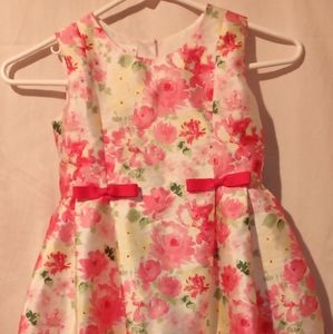 Reina, girls white pink floral party dress size 6
